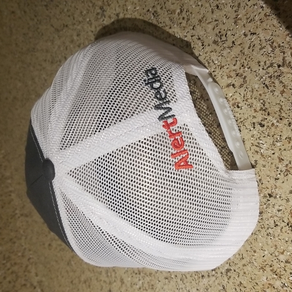 NWT Gray White Hat with Red Alert Patch - Picture 4 of 4